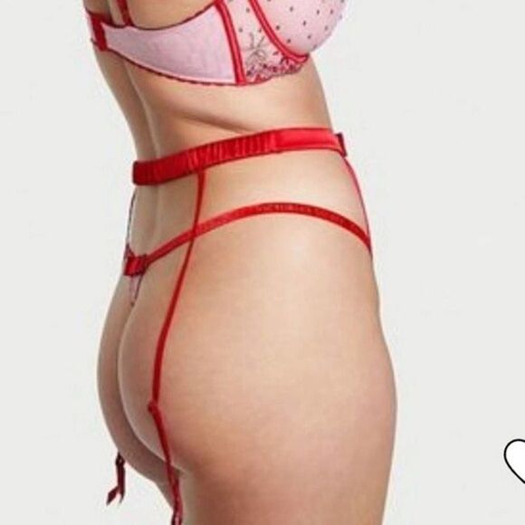 Victoria Secret's Rosebud Red bow garter belt XL/XXL - Picture 3 of 6